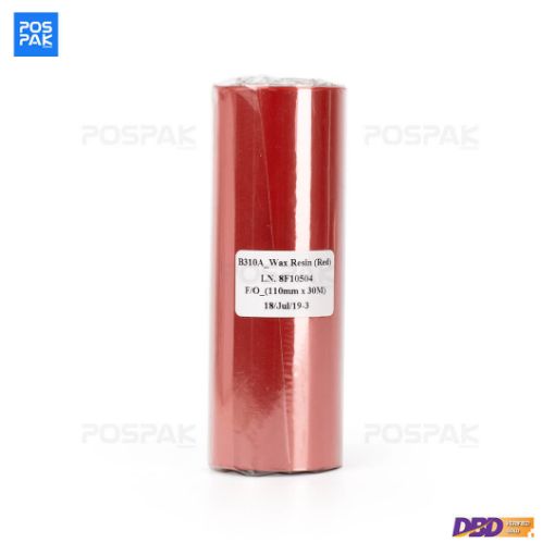 รูปภาพของ RICOH B310A Size 110mm X 300m F/O แกน 1 นิ้ว Wax Resin หมึกริบบอน สีแดง