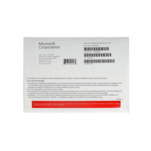 รูปภาพของ MICROSOFT Windows 10 Home 64 Bit OEM (PN:KW9-00139)