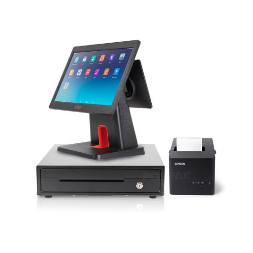 Picture of Restaurant POS set, 2 screens, ready to use iMin D3-505 + EK350 + TM-T82X, free Loyverse application