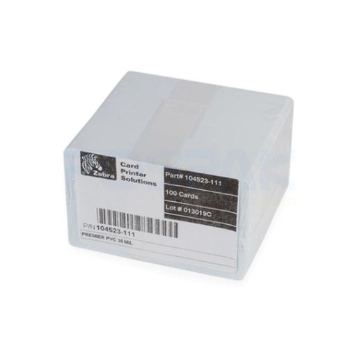 รูปภาพของ ZEBRA 104523-111 Premier PVC Card บัตรสำหรับการพิมพ์ 500 ใบ/แพ็ค เหมาะสำหรัการพิมพ์บัตร เช่น บัตรพนักงาน บัตรนักศึกษา บัตรสมาชิก บัตรส่วนลด