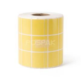รูปของ ST.TT Size 32 x 25 mm (3.2 x 2.5 cm) Sticker 5,000 ดวง/ม้วน แกน 1.5 นิ้ว พื้นหลังสีเหลือง สติ๊กเกอร์กระดาษ กึ่งมันกึ่งด้าน (ใช้ร่วมกับ Resin Ribbon เท่านั้น)