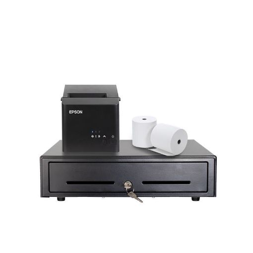 Picture of EPSON TM-T82X POS Receipt Printer, iPad or Tablet peripheral equipment set (for Loyverse app)