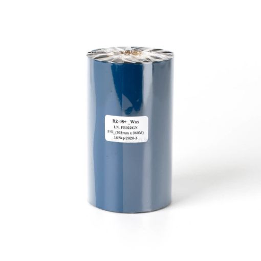 รูปภาพของ BZ-08+ Size 102mm X 360m F/O แกน 1 นิ้ว Wax Ribbon หมึกริบบอน