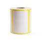 รูปของ ST.TT Size 101.6 x 152.4 mm (4 x 6 inch) Sticker 250 ดวง/ม้วน แกน 1.5 นิ้ว ขอบสีเหลือง สติ๊กเกอร์กระดาษ กึ่งมันกึ่งด้าน (ใช้ร่วมกับ Wax Ribbon หรือ Wax Resin Ribbon)
