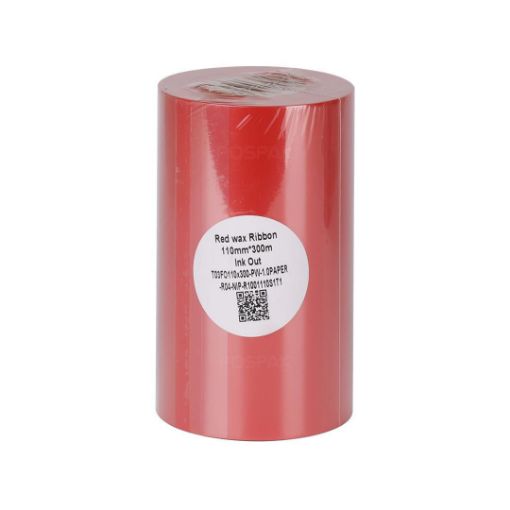 รูปภาพของ TDW131 Red Size 110mm X 300m F/O แกน 1 นิ้ว Wax Ribbon Premium Enhanced หมึกริบบอน