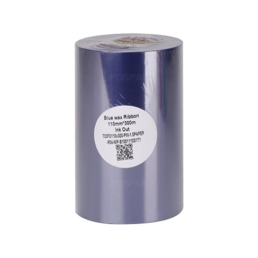 รูปภาพของ TDW131 Blue Size 110mm X 300m F/O แกน 1 นิ้ว Wax Ribbon Premium Enhanced หมึกริบบอน