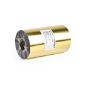 รูปภาพของ POSPAK M110A Gold Wax Ribbon Size 110mm X 300m F/O แกน 1 นิ้ว Wax Ribbon หมึกริบบอน (PN:M110A-WAX-GOLD) ใช้กับลาเบลหรือสติ๊กเกอร์ เนื้อกึ่งมันกึ่งด้าน แบบ Thermal Transfer