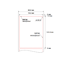 รูปภาพของ ST.DT Size 76.2 x 101.6 mm (3" x  4") Sticker แกน 1.5 นิ้ว (สติ๊กเกอร์ความร้อน ไม่ต้องใช้หมึกริบบอน)