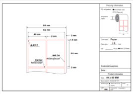 รูปภาพของ ST.TT Size 40 x 60mm (4 x 6 cm) 2 ดวงห่าง แกน 1.5 นิ้ว สติ๊กเกอร์กระดาษ กึ่งมันกึ่งด้าน (ใช้ร่วมกับ Wax Ribbon หรือ Wax Resin Ribbon)