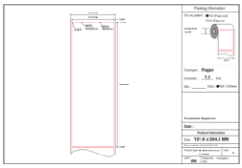 Picture of ST.TT Size 101.6 x 304.8 mm. (10 x 30.48 cm) Sticker สติ๊กเกอร์กระดาษ กึ่งมันกึ่งด้าน (ใช้ร่วมกับ Wax Ribbon หรือ Wax Resin Ribbon)